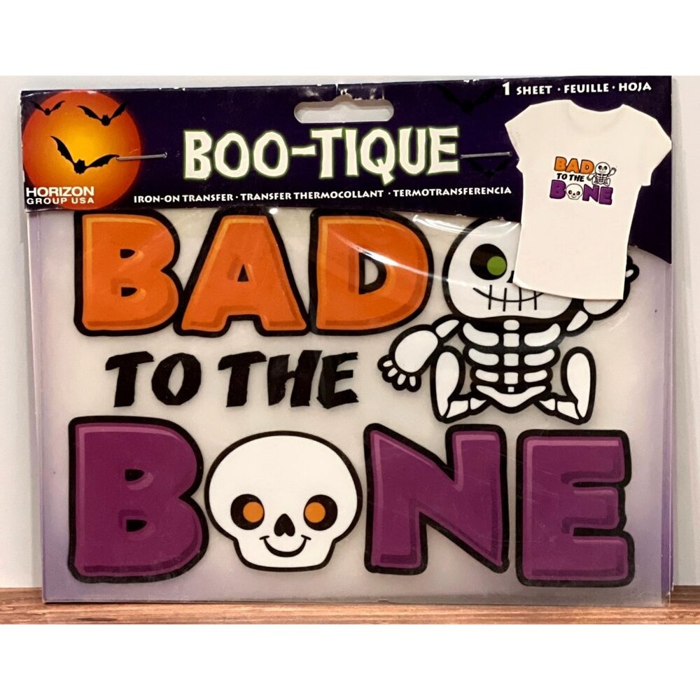 Boo-Tique Iron on Transfer skeleton By Horizon Group MST28707